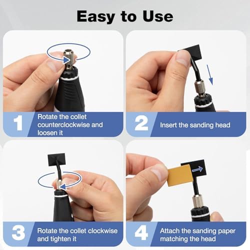 SHALL Mini Pen Sander, Electric Reciprocating Sander w/ 4 Adjustable Speeds