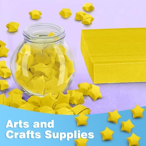 FoDau770 Solid Color Star Paper Strips - 360 Sheet, Yellow