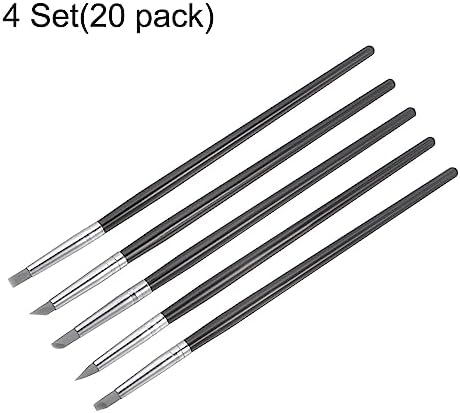 HARFINGTON 20pcs Silicone Clay Sculpting Tool Clay Sculpting Shaper Rubber Tip Shaping Pen Pottery Clay Shaping Carving Tool for Ceramic Sculpture Polymer Clay, Gray
