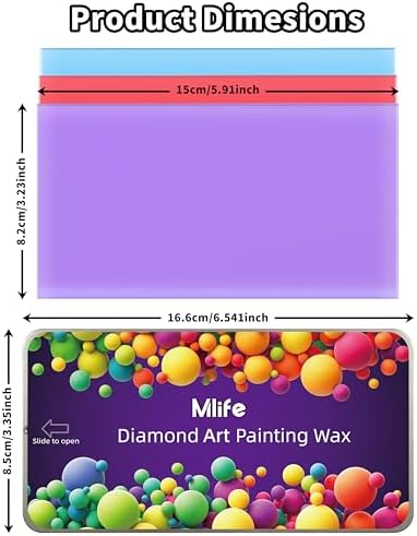 Mlife 3Pcs Diamond Art Wax Glue Clay Set with Slide Storage Box, Diamond Art Painting Glue Wax for Diamond Art Kits, Diamond Art Painting Accessories and Tools, DIY Diamond Embroidery Tool