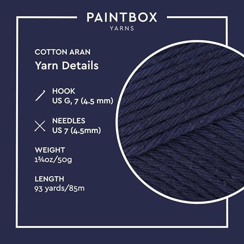 Paintbox Yarns 100% Cotton Aran Yarn 1.76oz / 50g, 93yds / 85m