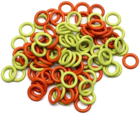 (100 Pack) Soft Stitch Ring Markers for Knitting and Crochet - Flexible, Snag-Free Rubber Stitch Markers (Small Size for Needle Sizes 0-8, Orange & Yellow)