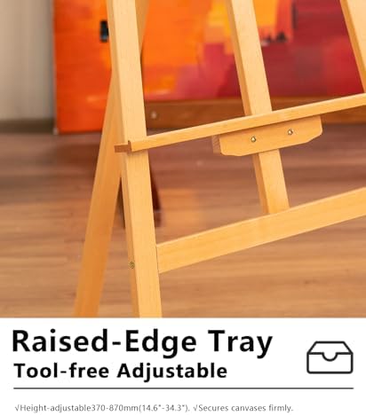 DJAR Wooden Art Easel for Painting for Adults, Hold Canvas up to 41.7"