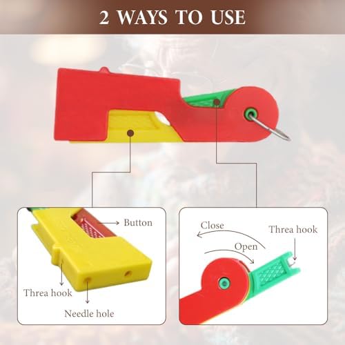 Automatic Needle Threader,New Sewing Machine Needle Threader,Sewing Needle Threaders,Plastic Needle Threaders,Automatic Needle Threading Device (12 PCS)
