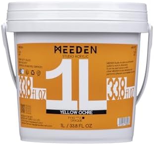 MEEDEN Yellow Ochre Acrylic Paint: 1L /33.8oz Heavy Body Gloss Finish