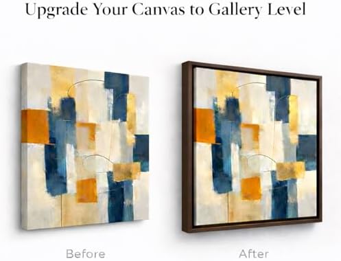 ART Floating Canvas Frame for 1"–1.25" Deep Gallery-Wrapped Canvas, Wood-Look Floater Frame for Stretched Canvas Prints & Wall, Dark Brown, 12" x 28"