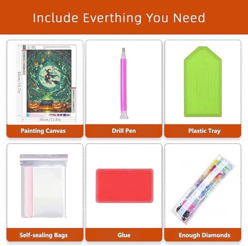 Axquilon Halloween Diamond Art Kits for Adults 12x16 inch