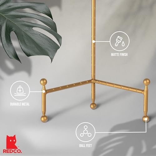 Red Co. Decorative Tripod Plate Stand and Art Holder Easel in Gold Finish - 14" h (Pack of 2)