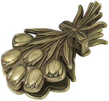 Vintage Plant Metal Bookmark Clips - Tree of Life/Tulip/Ginkgo Leaf Journal Clips, Traveler's Notebook Accessories, an Ideal Gift for Book Lovers and journaling Enthusiasts (Tulip Style A)