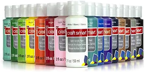 Multi-Surface Satin Acrylic Paint Value Pack, 16 Paints by Craft Smart (2 oz)