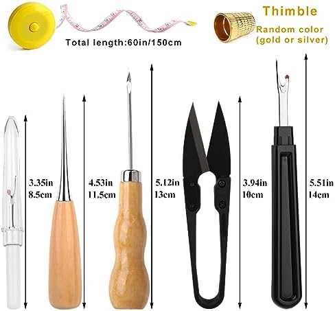 BAGERLA Upholstery Repair Sewing Kit Heavy Duty Sewing Kit with Awl Tools, Seam Ripper, Hand Stitching Needles, Upholstery Thread, Leather Craft Tool for Shoes Sofa Tent Carpet Craft DIY
