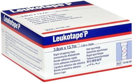 Leukotape P Adhesive Strapping Tape – for Sports Injuries, Strains and Sprains - 1.5 in x 15 yds, Tan, (30 Rolls)
