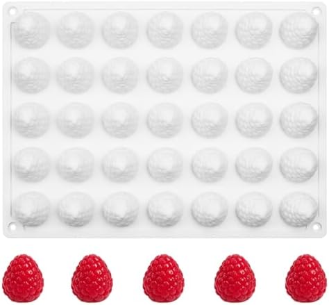Mini Raspberry Silicone Molds, 35-Cavity Raspberry Baking Molds for Chocolate, Candy, Jelly, Dessert, Cookie, Cupcake Topper, Cake Decoration