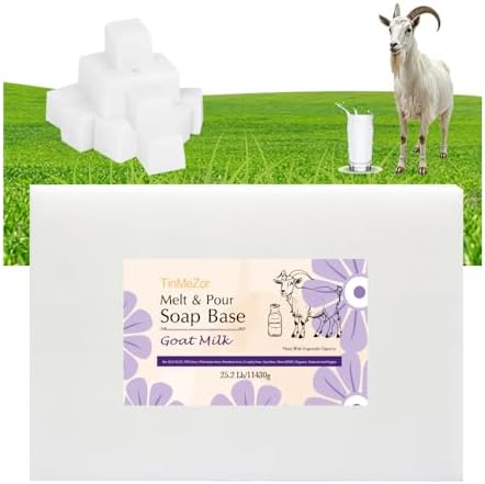 Goat Milk Soap Base, Melt and Pour Soap Base SLS PEG Free Easy Cutting 25.2 LB