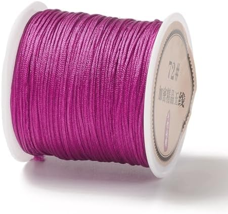 43 Yards Nylon String Friendship Bracelets String 0.8mm Nylon Beading Thread Braided Chinese Knotting Cord Macrame Cords for Kumihimo Necklaces Tassels Jewelry Crafts (Violet Red)