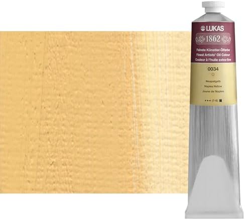 Lukas 1862 Professional German Oil Paint, Naples Yellow 200 mL - w/Beeswax & Non-Yellowing Sunflower Oil, Short Drying Time, Smooth, Outstanding Lightfastness