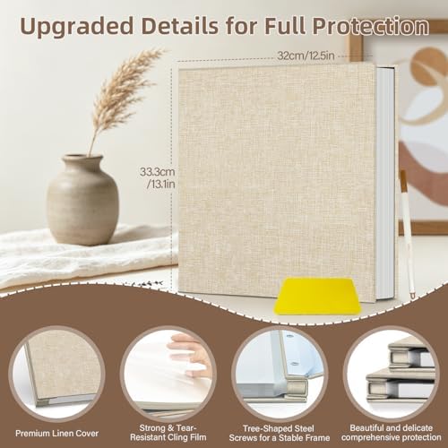 Popotop Photo Album Self Adhesive Scrapbook Album for 4x6 5x7 8x10 Pictures DIY Photo Book as Scrapbooking Supplies Kits, Birthday Gifts for Women Mom Wedding Baby Family Travel