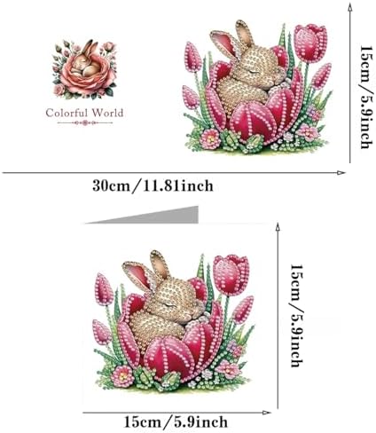LSQFS 6Pcs Diamond Painting Greeting Cards, 5.9x11.81inch