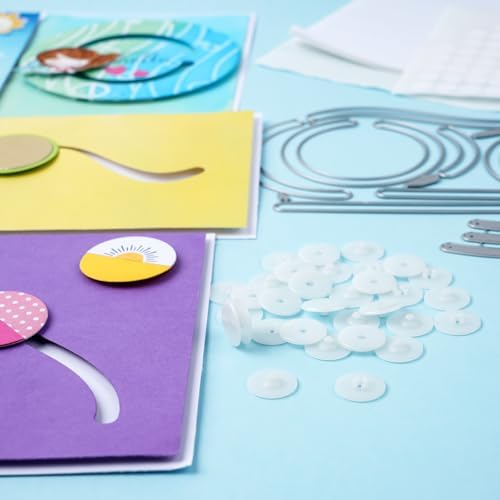 200 Pairs Snap'n Slides for Making Slider Card Spinner Swing Arm Cards; Round Interlocking Disks Easy Interactive Elements Snap and Spin for Card Making DIY Scrapbooking Paper Crafts Projects