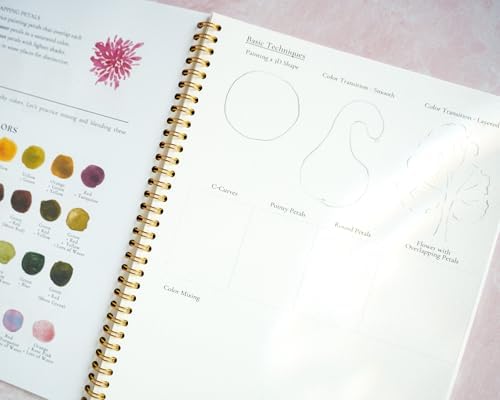 Fall Watercolor Workbook for Beginners – Pre-Outlined Autumn Designs on 300gsm Cold Press Paper, Step-by-Step Instructions & Online Videos – Spiral Bound DIY Art Book for Adults & Teens