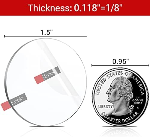 Enoin 30 Pack 1.5 inch Acrylic Circle Blanks - Acrylic Discs Cut to Size Plexiglass Sheets 1/8 inch Thick, Platic Discs Clear Ornaments for Crafts Arts and Crafts, DIY Project, Paintings