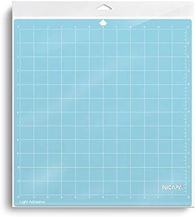 Cutting Mat for Silhouette Cameo 3/2/1 (Light-Grip,12x12 inch 3pack) Adhesive&Sticky Non-Slip Flexible Square Gridded Blue Cut Mats Replacement Accessories Set Matts Vinyl Craft Sewing