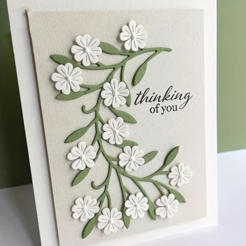 Scrapbooking Die-Cuts, Layer Frame Net Set Metal Cutting Dies for Card Making, Paper Craft Template, Background Embossing Stencils, DIY Album Décor (Branches Flowers-11.1x7.5cm)