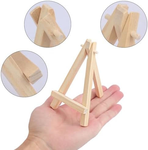 Yiksonyo 96 Pack 4.5 Inch Wooden Easel, Tabletop Wood Easels, Small Wooden Easel for Painting, Art, and Crafts