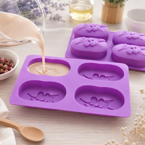 2Pack Olive Branch Silicone Soap Mold Olive Branch Handmade Soap Making Mold Olives Branchs Silicone Mold Leaf Mold Handmade Soap Mold for Soap Candle Lotion Bath Bombs Resin Wax Cake Chocolate Candy