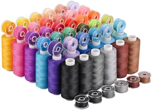 72 pcs Sewing Thread Kit,36 Colors 400y Polyester Thread 36 Colors Bobbins