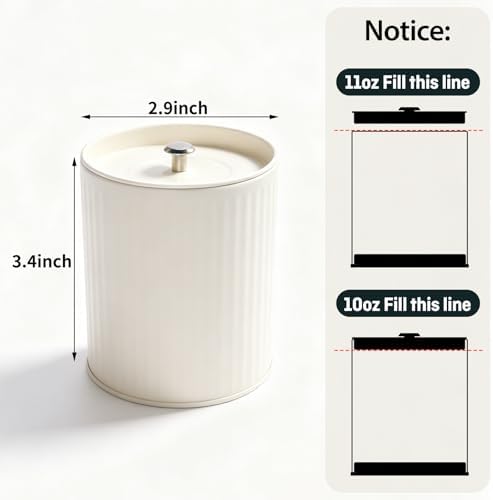 12-Pack 10oz Matte Cream White Candle Tins with Lids, Fluted Matte Finish DIY Candle Making Containers for Small Business and Beginners, Candle Jar Bulk for Scented Wax, Elegant Candle Gifting