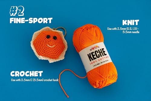 Cotton Yarn - 100% Cotton Yarn for Crocheting and Knitting, Mercerized Cotton Amigurumi Yarn Fine-Sport 2 1.76 oz (50g) / 136 Yrds (125 m) 2 Skeins - Yellow