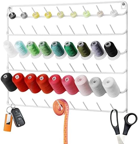 YBING Thread Holder Wall White, 54-Spool Sewing Thread Rack