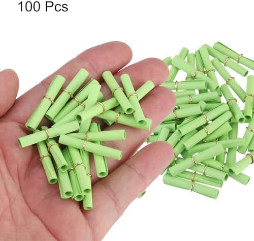 MECCANIXITY Mini Vintage Message Paper Scrolls, 100Pcs Valentine Message Paper, Lucky Wish Paper Roll for Party Birthday, Light Green