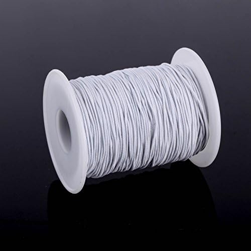 Senkary 0.8 mm White Elastic String Cord Stretchy Bracelet String Beading Thread for Jewelry Making and Bracelet Making, 109 Yards