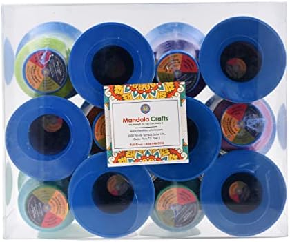 Mandala Crafts Size 92 280D T90 12 Vibrant Bonded Nylon Thread, 2400 YDs
