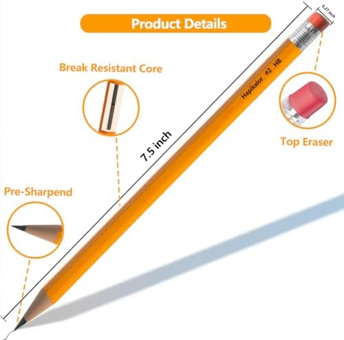 Hapikalor 600 Count Sharpened #2 Pencils with Erasers, Pencils Bulk Pack