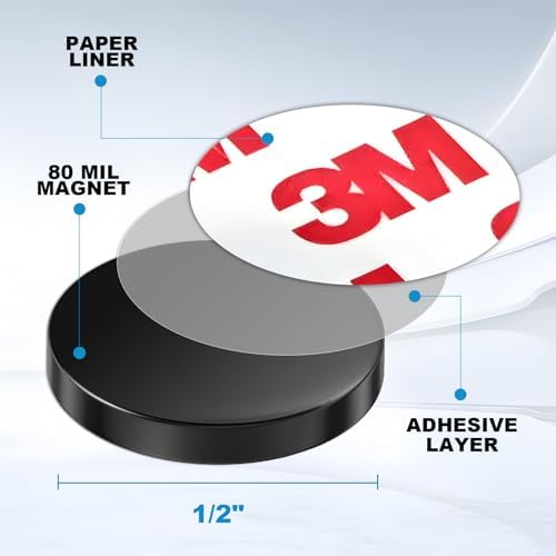 Small Round Magnets 1/2" with Adheisve Backing for Super Tiny Parts of Arts and Crafts Pieces (Peel&Stick Sticky Dots 480 Circles)