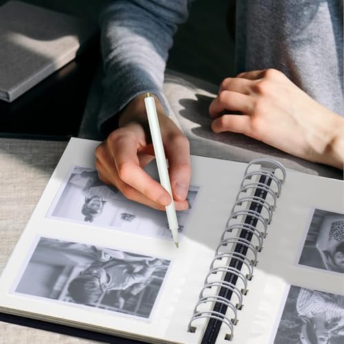 Scrapbook Self Adhesive Photo Album 25 Pages Hard Cover DIY Photo Album for Instant Camera Print Paper with DIY Accessories (Purple)