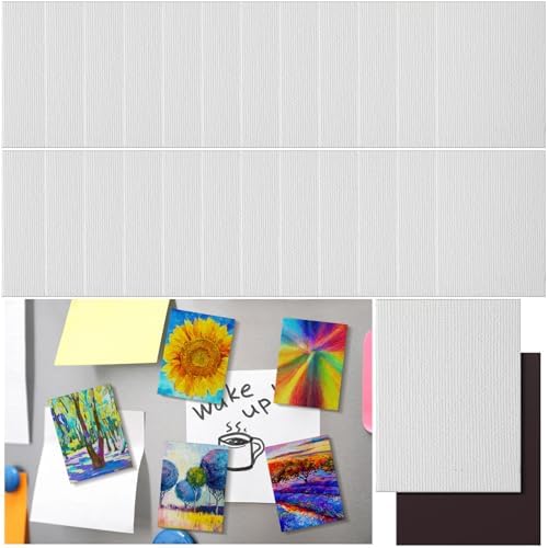 Engrowtic 25 Pcs Mini Magnetic Painting Canvas Panel Mini Canvas Boards for Painting Tile Art for Fridge Locker Art Crafts DIY(Rectangle,3 x 4 in)