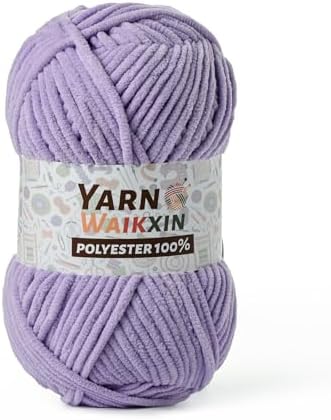 Soft Chenille Yarn for Crocheting, Fluffy Chunky Crochet Yarn for Baby Blanket, (1.76oz/65.6yds) Fuzzy Velvet Yarn for Amigurumi&DIY Puzzle、Crafts、Scarf(Light Purple)