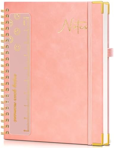 Blank Spiral Notebook Journal 8.5” x 11”, A4 Large Hardcover Sketch Book for Women Men, 100 GSM Blank Paper Drawing Notebook, Spiral Bound Sketchbook for Sketching School Work Note Taking, Pink