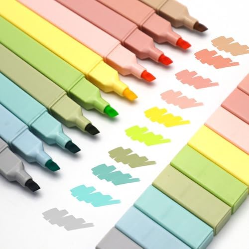 Vitoler Bible Highlighters,Aesthetic No Bleed Dry Fast,Chisel Tip,10Pcs | Assorted Color,Cute Pastel,high quality for bible study,books,journal,writing,school office