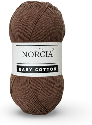 Baby Cotton, 55% Cotton 45% Acrylic Yarn, Fine/Sport (2) for Crochet and Knitting, Soft Amigurumi Yarn, 100 gr (361 yds)