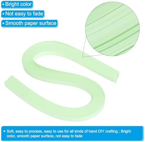 PATIKIL 240pcs Quilling Strips Paper 3/8"(10mm) 21"(54cm) Origami Paper Quilling Strip for Art DIY Hand Craft Christmas, Light Green