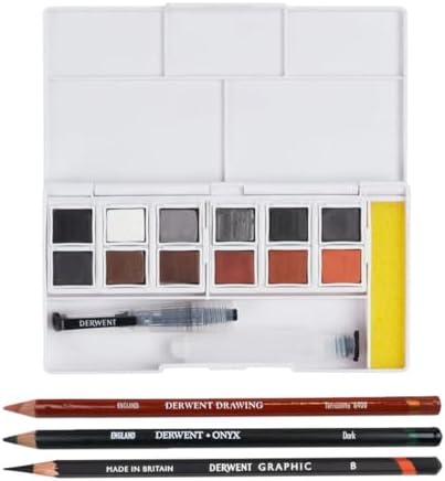Derwent Shade & Tone Mixed Media Set, 16 Piece Set, Natural Paint Colors with Inktense, Graphitint, Pencils & Tinted Charcoal, Professional Quality (2305903)