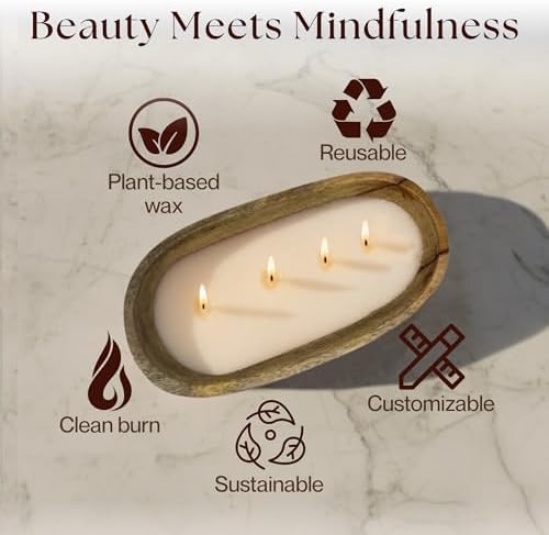 LILY LADUE Sand Candle Kit - 1Lb/16Oz Pearled Candles Sand and Wicks (24) with Wood Holder, Unscented Aroma Beads, Reusable Pearled Candle Wax for DIY Home Kit, Powder Beads Refill Available