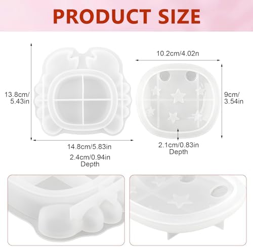 Silicone Crab Box Resin Mold with Lid, Reusable Ocean Theme Jewelry Box
