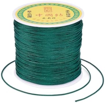 Elecrelive 100 Yards Braided Nylon Crafting Thread Dark Green Macrame Rope