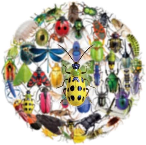 50pcs Transparent Vintage Insects Stickers for Kids,Lifelike Insect Sticker Waterproof PET Stickers for Scrapbook Journaling Photo Album Collage Card Nature Decal for Teens Adults(Insect)
